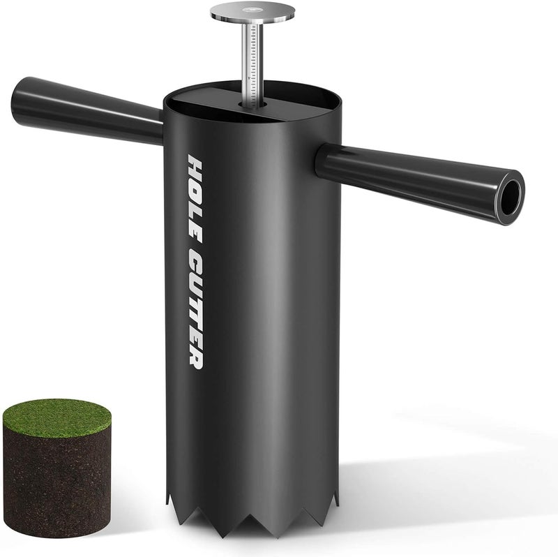 GYACS Portable Golf Hole Cutter – 4" & 6" Stainless Steel Golf Cup Cutter with Built-in Soil Pushing Rod – Ideal for Backyard Putting Green & Lawn - Image 1